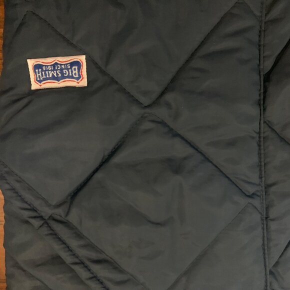 VTG Big Smith Mens Quilted Work Vest Navy Blue Size XL Outdoors Metrosexual - Picture 4 of 9